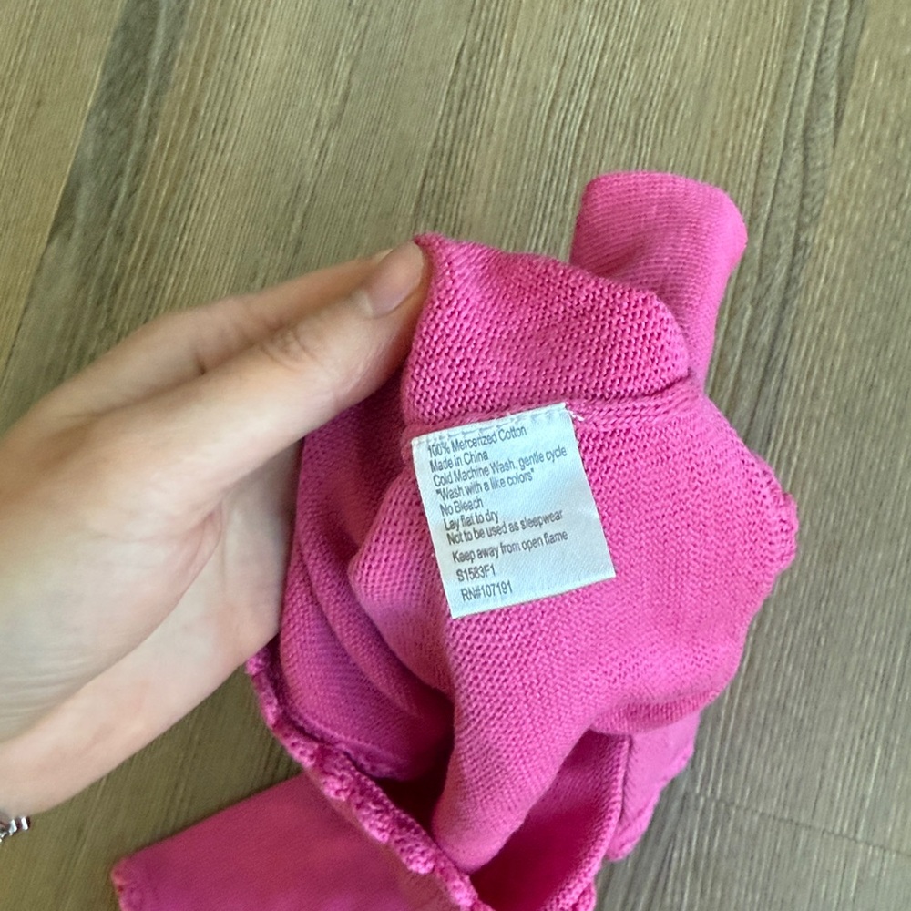 Baby CZ baby girl magenta pink cotton knit ruffle cardigan size 6-12m - Picture 4 of 5